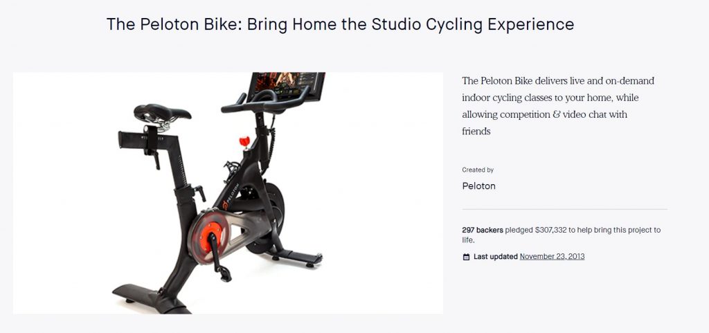 peloton kickstarter