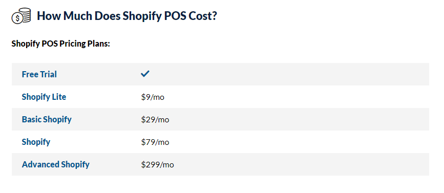 Shopify POS Pricing