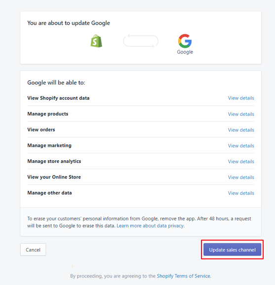 ConfirmGoogleChannelPermissions