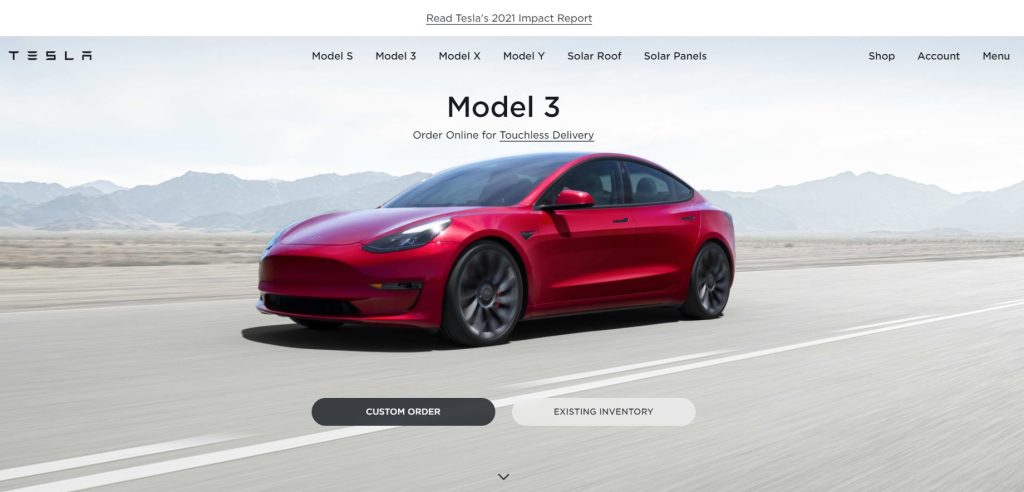 tesla home page