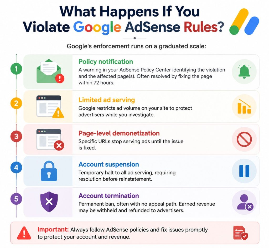 What Happens If You Violate Google AdSense Rules