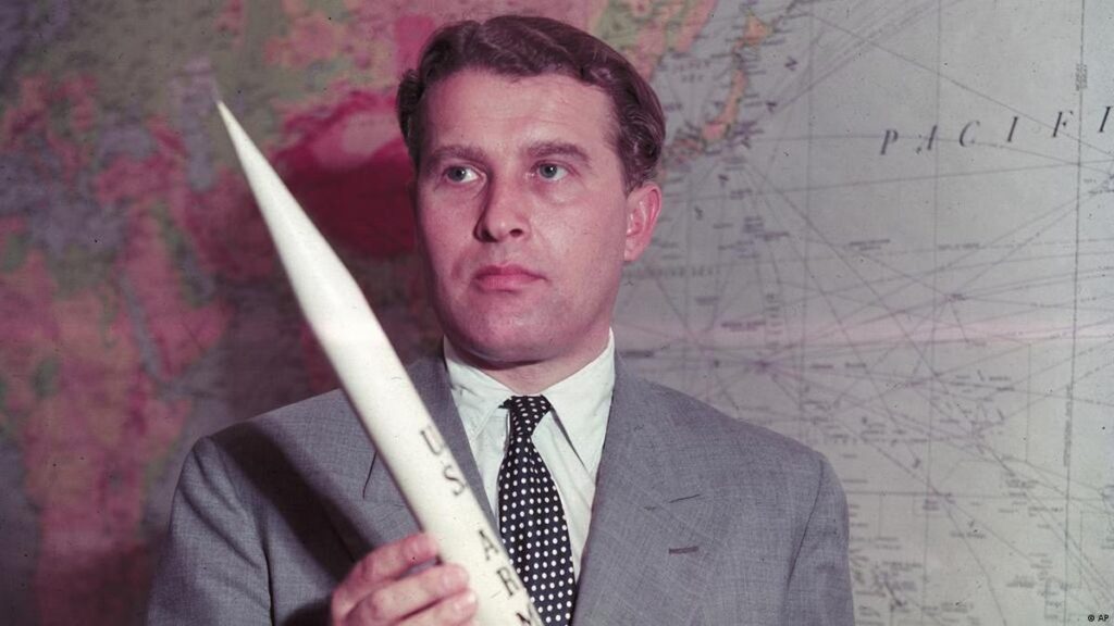 An engineering team from Wernher von Braun helped develop a large rocket in Alabama