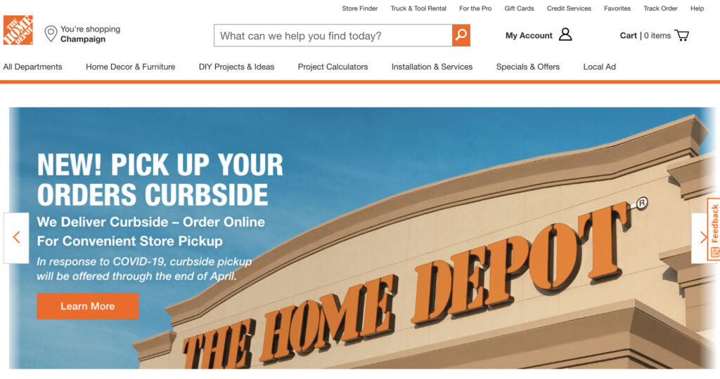 Home Depot Ecommerce Website