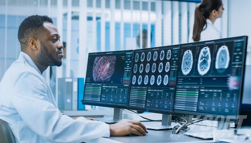 AI is transforming healthcare by enhancing diagnostics, treatment, and patient experience.