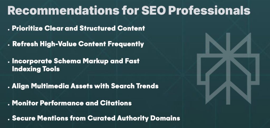 Recommendations for SEO Professionals