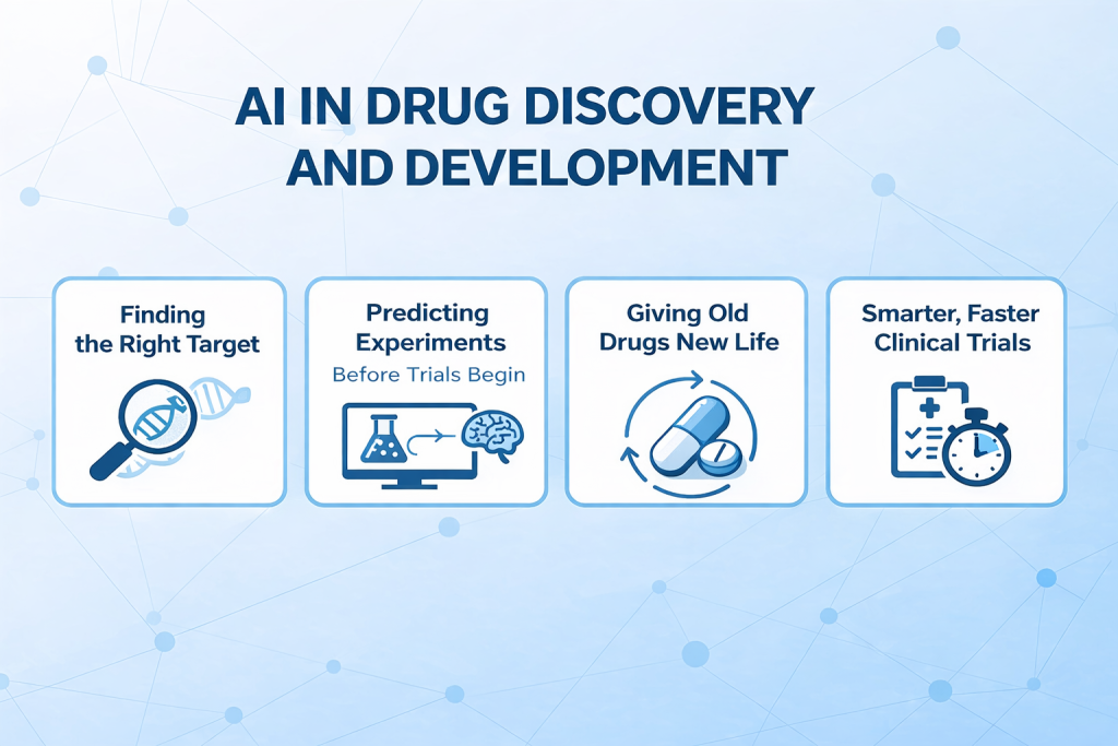 Artificial intelligence in modern healthcare concept showing technology supporting doctors and improving patient care