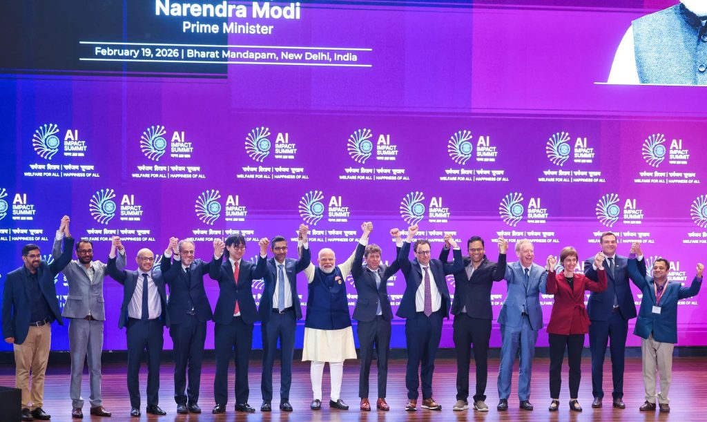 Key moments from the India AI Summit, highlighting global leaders and AI advancements.