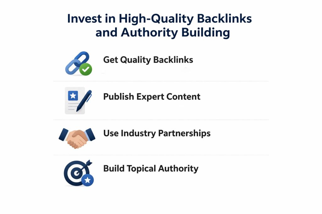 Invest in High-Quality Backlinks and Authority Building