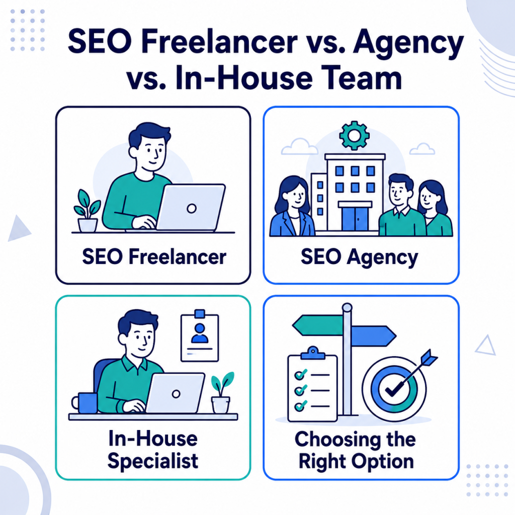 SEO Freelancer vs. Agency vs. In-House Team