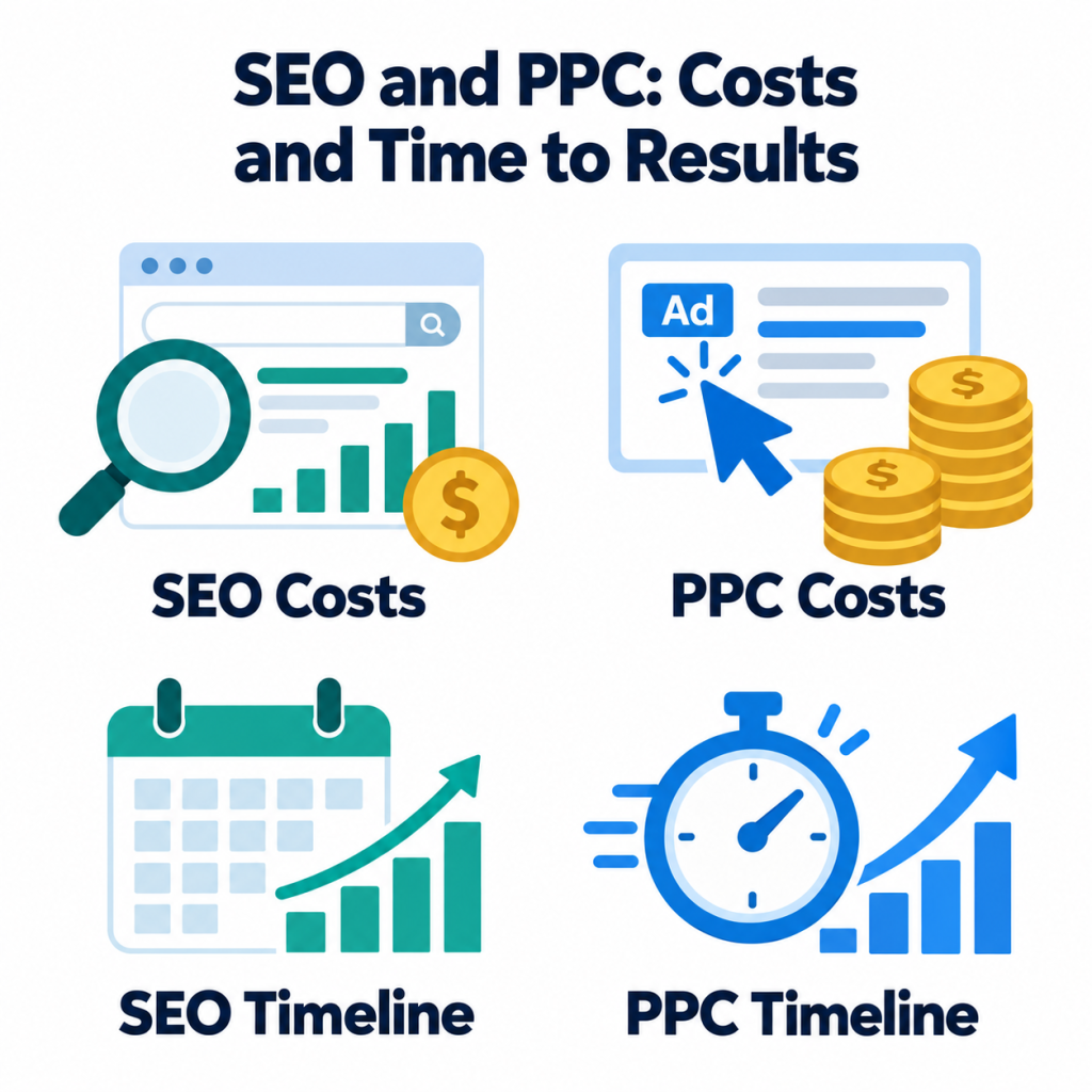 SEO and PPC: Costs and Time to Results