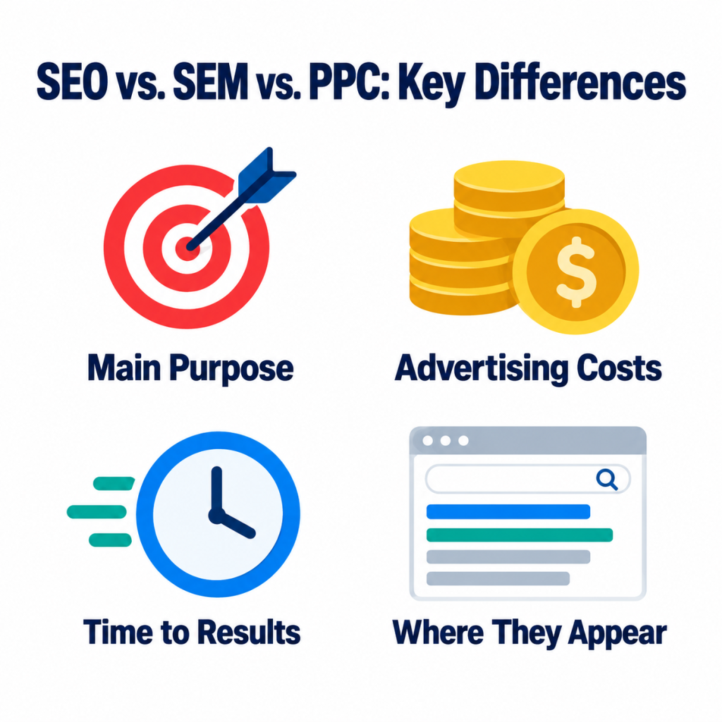 SEO vs. SEM vs. PPC: Key Differences